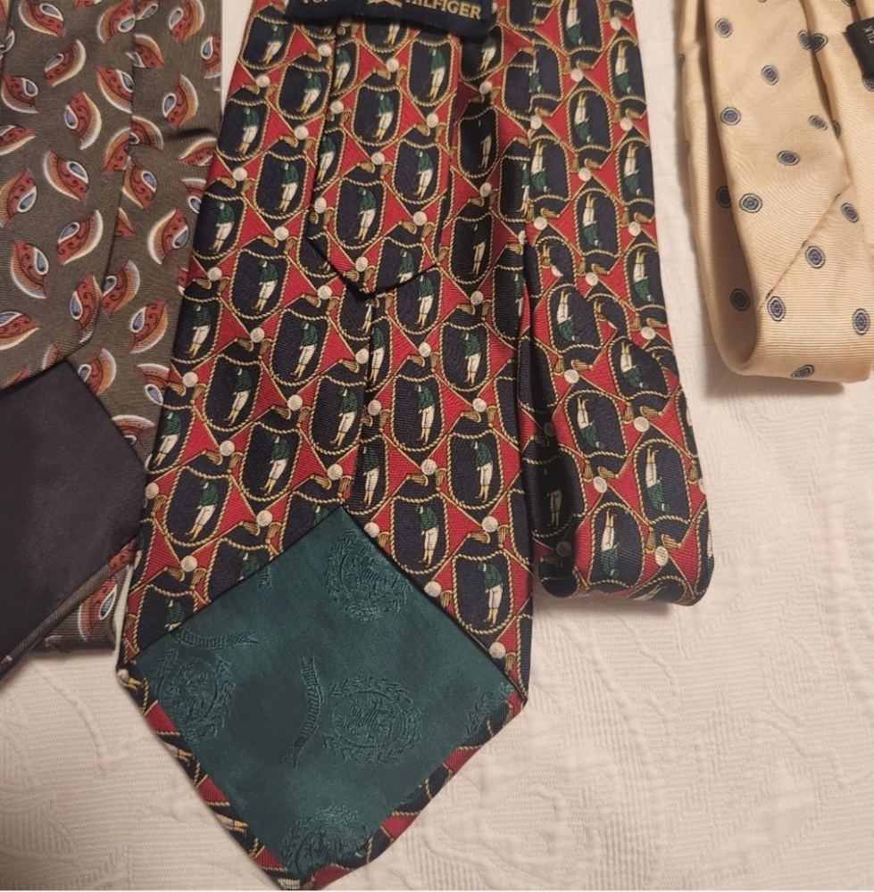 4 Mens Silk Ties DIOR TOMMY HILFIGER - Picture 6 of 10